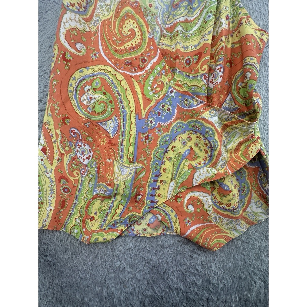Lauren Ralph Lauren Womens Faux Wrap Blouse Print Sleeveless Top Size 10 - Picture 7 of 7